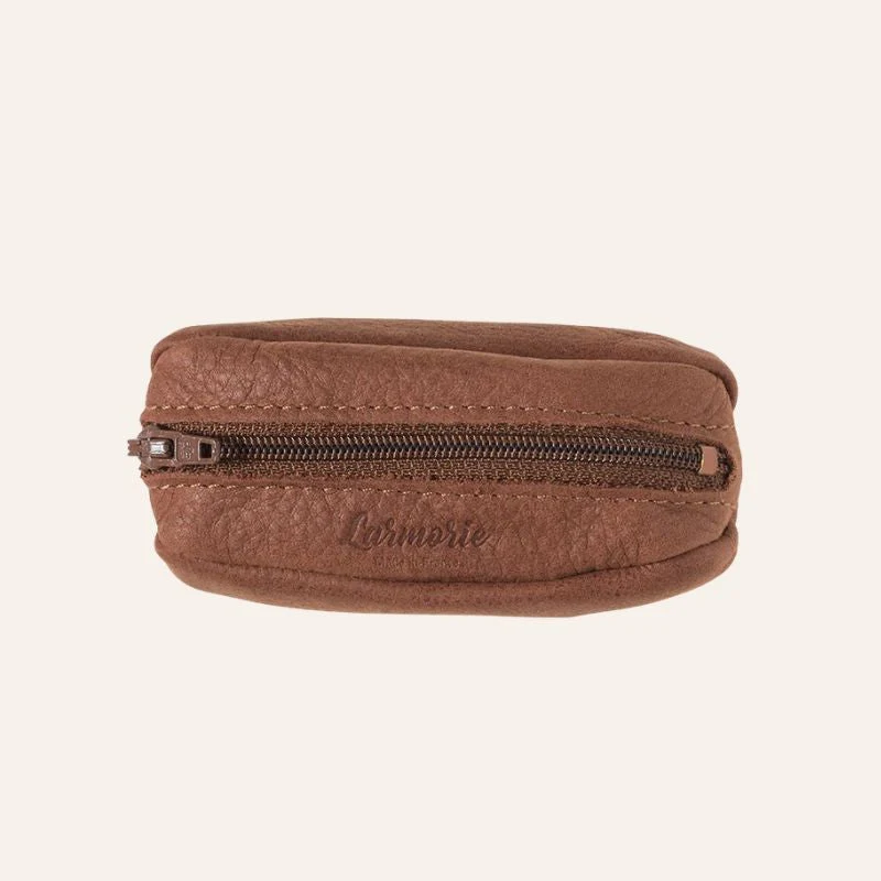 Porte-monnaie compact Charles en cuir nubuck - Larmorie