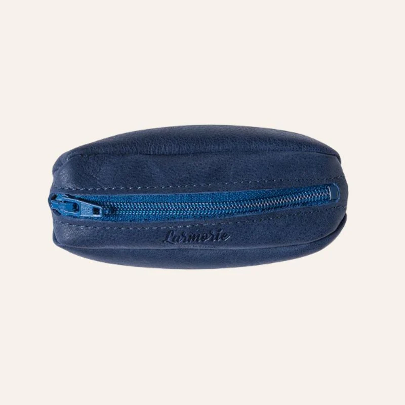 Porte-monnaie compact Charles en cuir nubuck - Larmorie