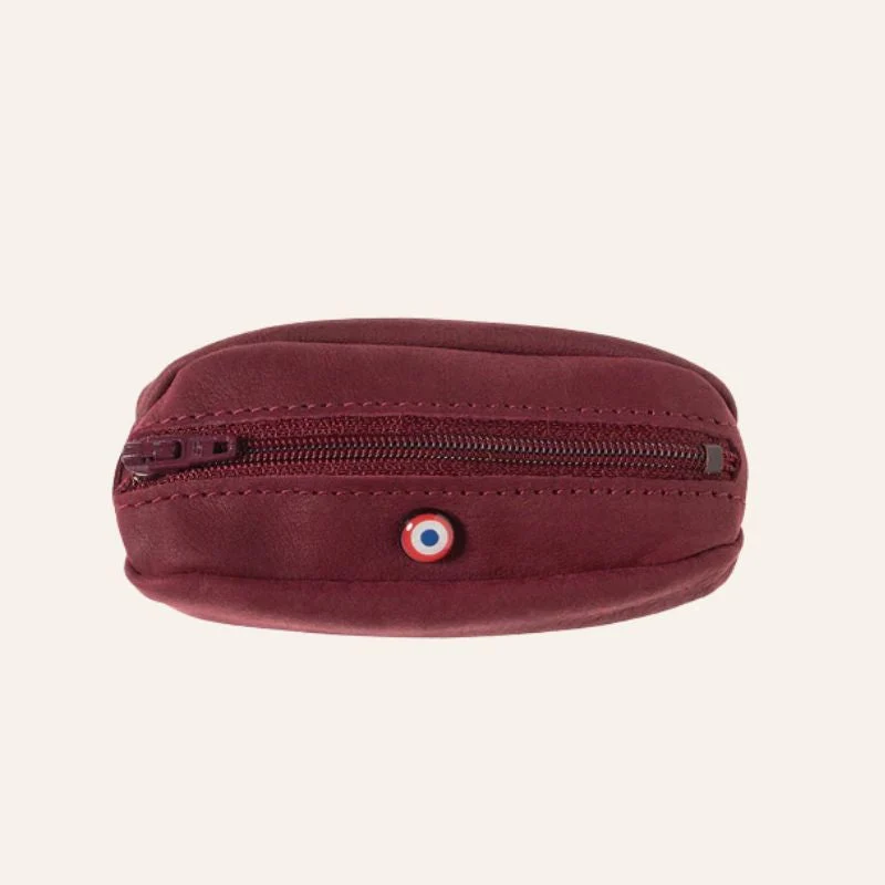 Porte-monnaie compact Charles en cuir nubuck - Larmorie