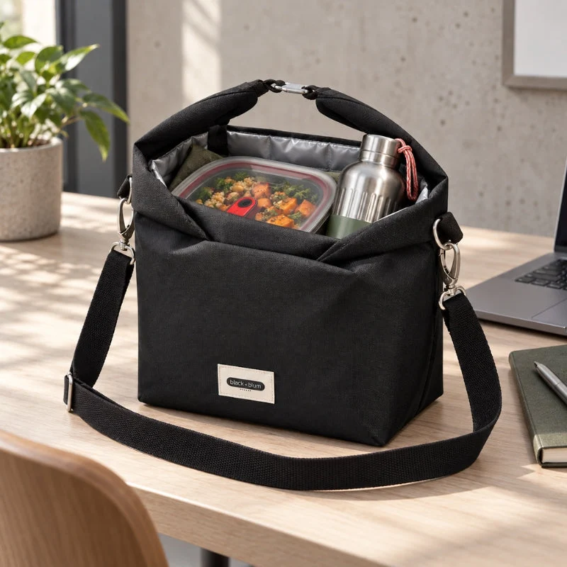 Sac isotherme Lunch Bag grand format roll-top recyclé 10 L - Black & Blum
