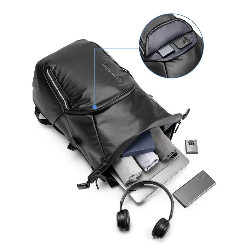Sac à dos roll top Kingsons - Black Edition