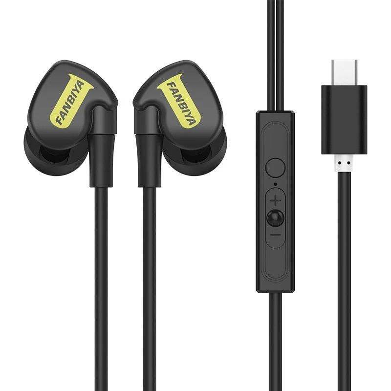 USB Type C Earphone Stereo Hi-Fi Ear Hook Sports Earbuds USB C Headset In-Ear with Micphone for Letv Xiaomi Oneplus Huawei
