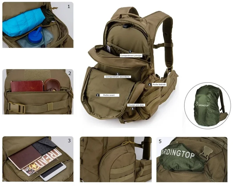 Sac à dos tactique militaire 35L 600D