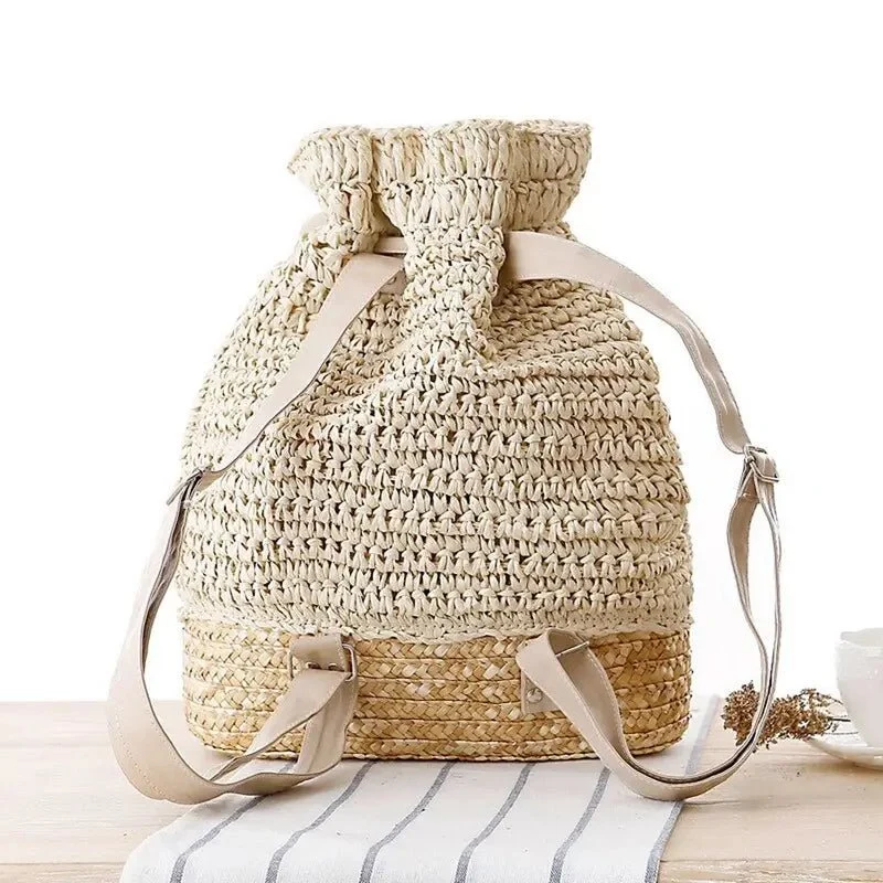 Sac à dos femme paille