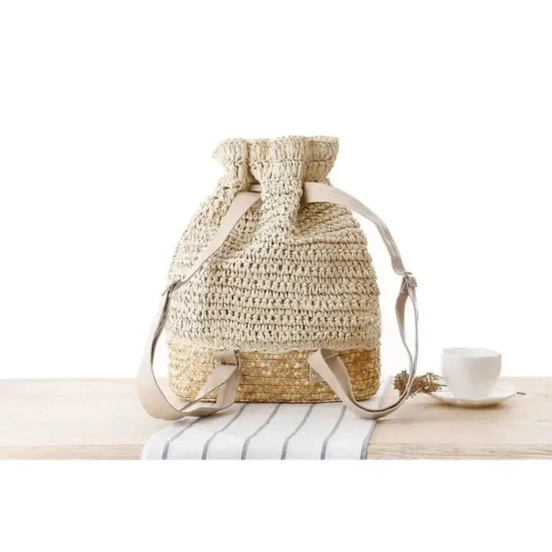 Sac à dos femme paille