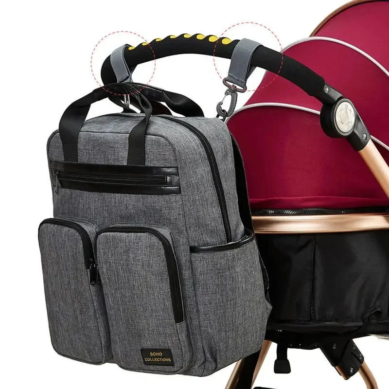 Sac à dos à langer gris