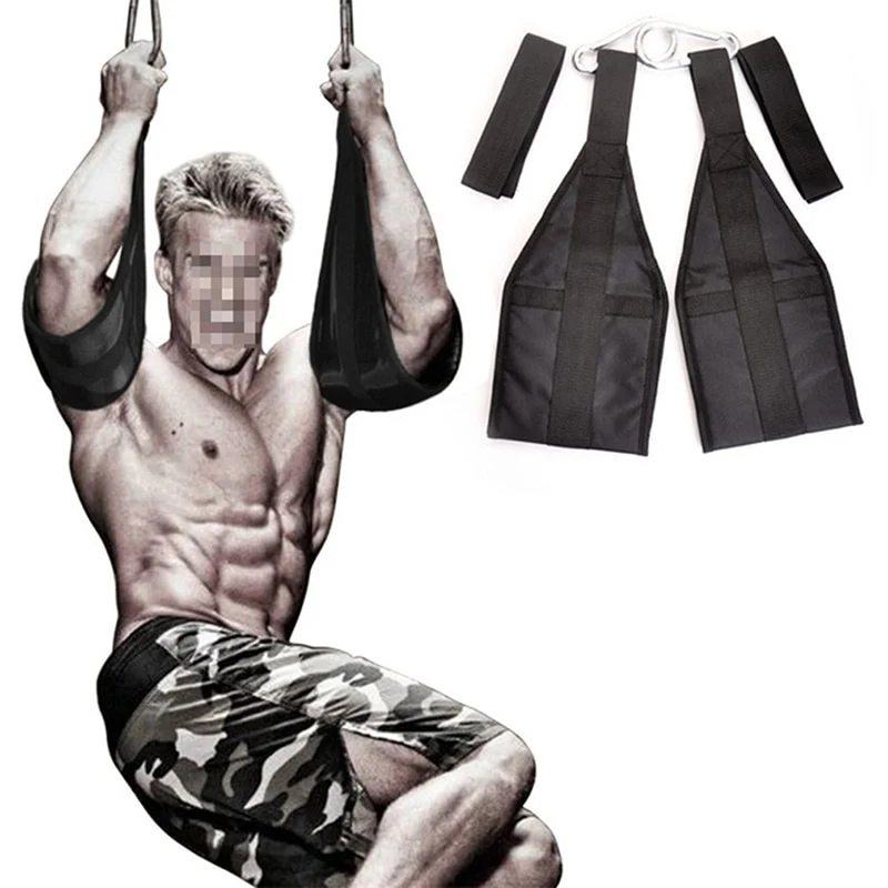 Gym Elastic Nylon Fitness Abdominal Sturdy Crunch Straps Gym Exercise Pulling Harness Shoulder Barbell Equipment Accessories