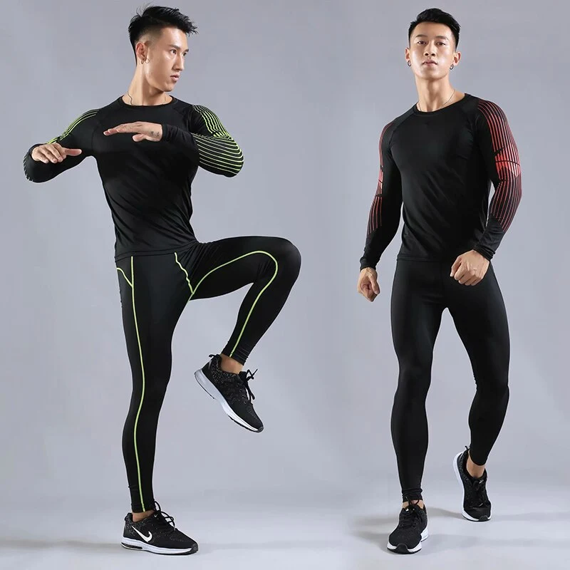 Men's Gym Fitness Apparel Sportswear Quick-drying Men's Running Compression Suits Tight Fitness Sports Suit Jogging Men Outdoor