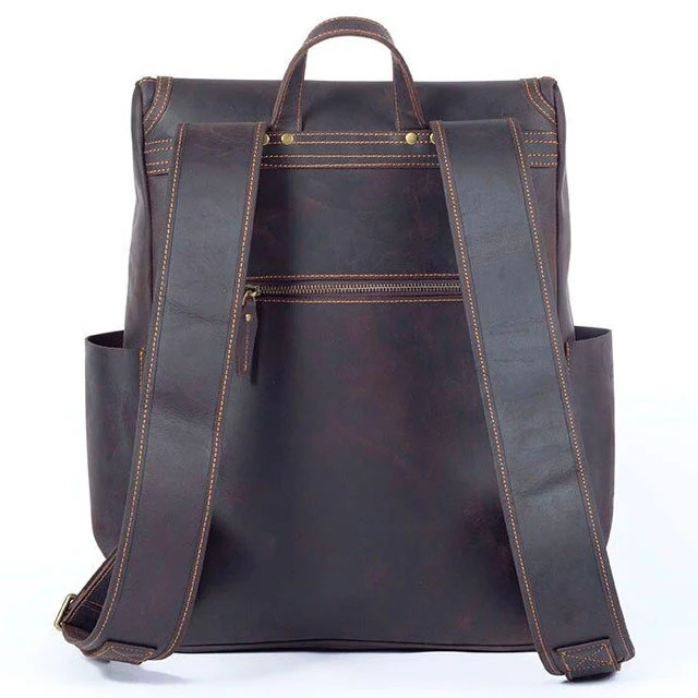 Sac à dos en cuir marron pour homme | MONFREID