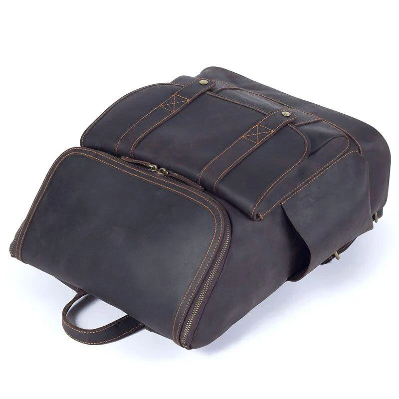 Sac à dos en cuir marron pour homme | MONFREID