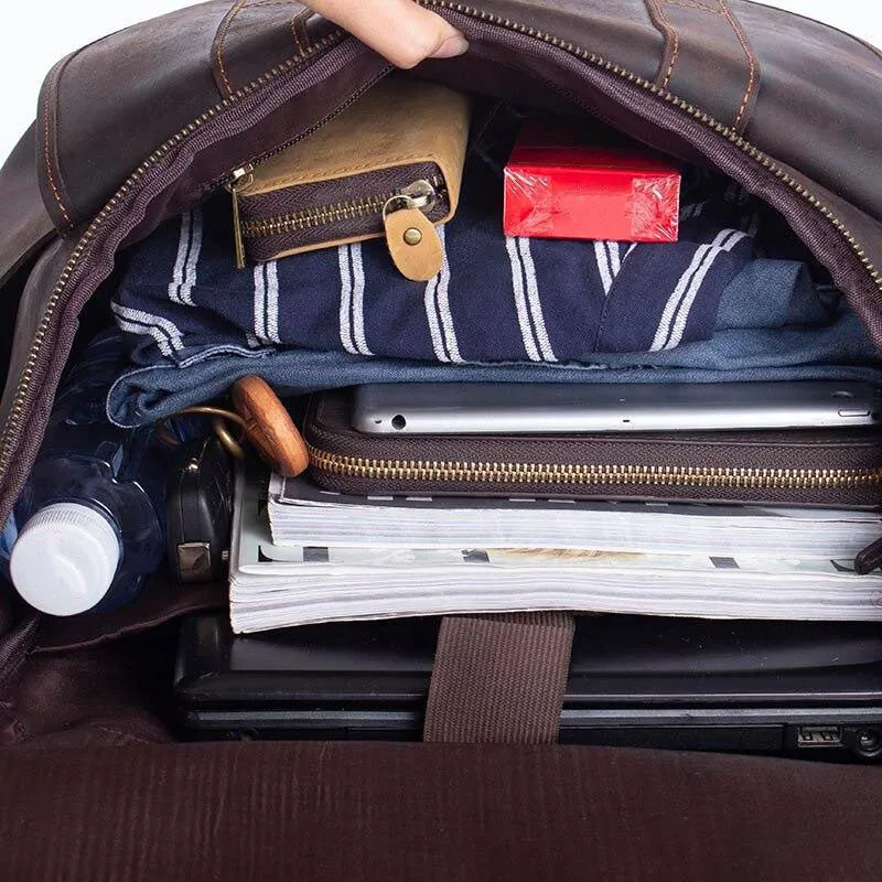 Sac à dos en cuir marron pour homme | MONFREID