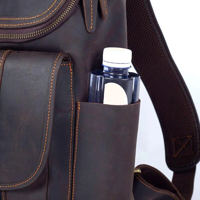 Sac à dos en cuir marron pour homme | MONFREID