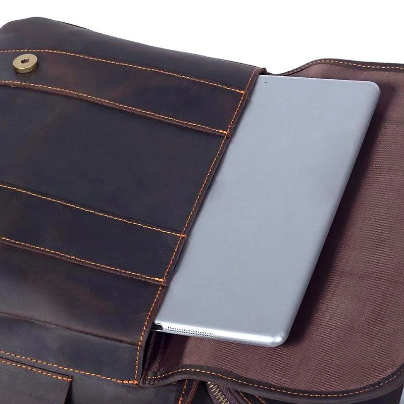 Sac à dos en cuir marron pour homme | MONFREID