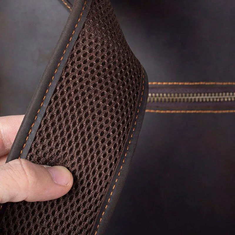 Sac à dos en cuir marron pour homme | MONFREID