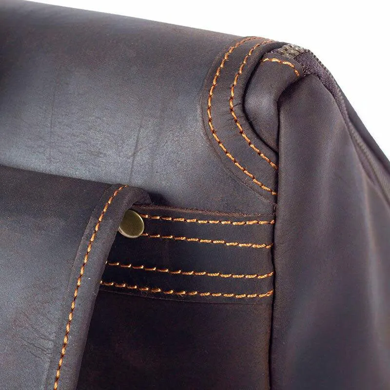 Sac à dos en cuir marron pour homme | MONFREID