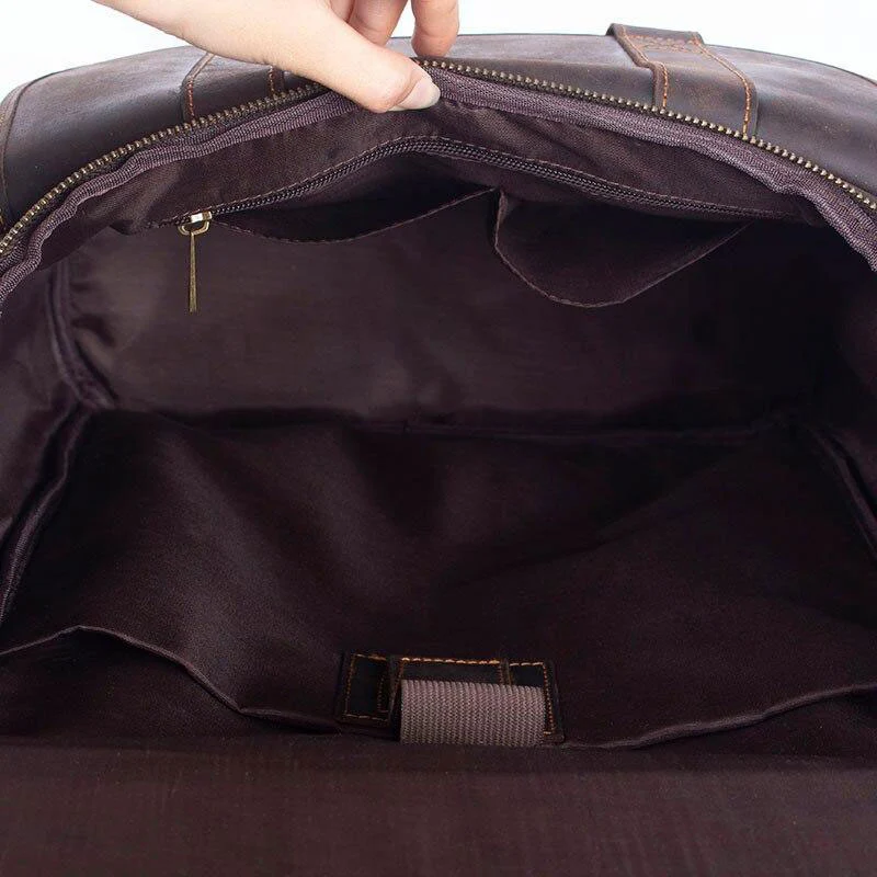 Sac à dos en cuir marron pour homme | MONFREID