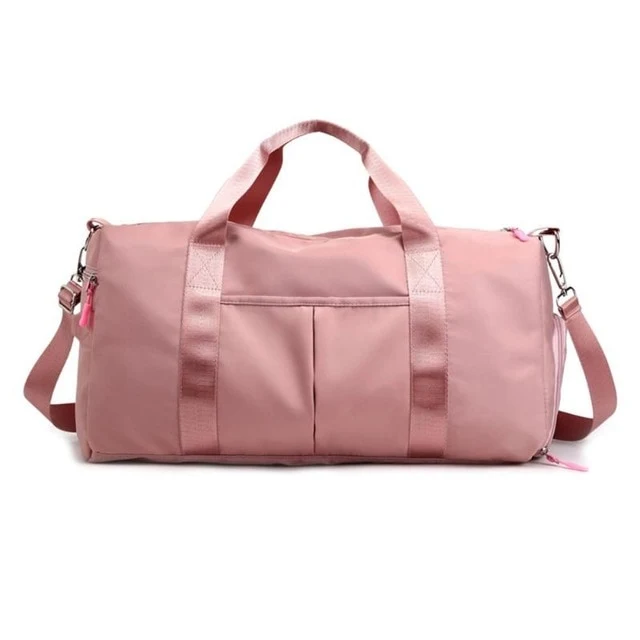Nylon Women Men Travel Sports Gym Shoulder Bag Large Waterproof Nylon Handbags Black Pink Color Outdoor Sport Bags 2019 New