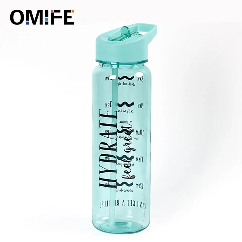 Omife 750ml Tritan Drink Water Bottle Sport Plastic Water Bottle with Straw BPA Free Fitness gourde For Water Jug Gym Drinkware