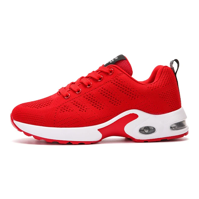 Brand Women Gym Shoes Air Cushion Sport Shoes Mesh Breathable Zapatos Tenis Mujer 2019 New Sneakers Purple Red Black Tennis Shoe