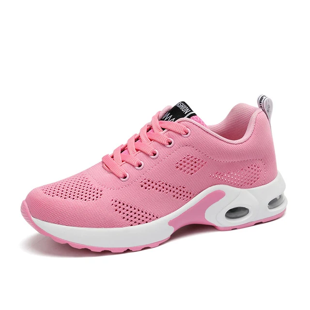 Brand Women Gym Shoes Air Cushion Sport Shoes Mesh Breathable Zapatos Tenis Mujer 2019 New Sneakers Purple Red Black Tennis Shoe