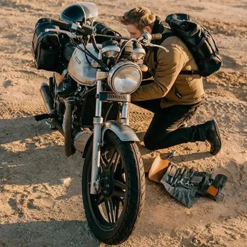 Sac à dos moto vintage