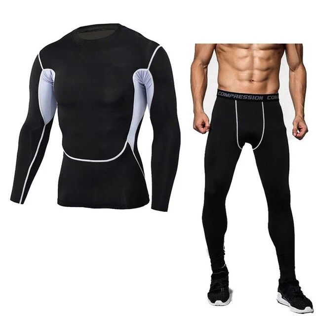 Men's Racing Sports Stretch Apparel Gym Muscle Men's Set Training Jogging MMA Clothing Tops & Tees Men's Sports T-shirt