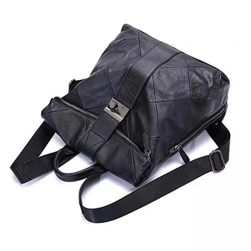 Sac à dos femme patchwork noir - Victoire