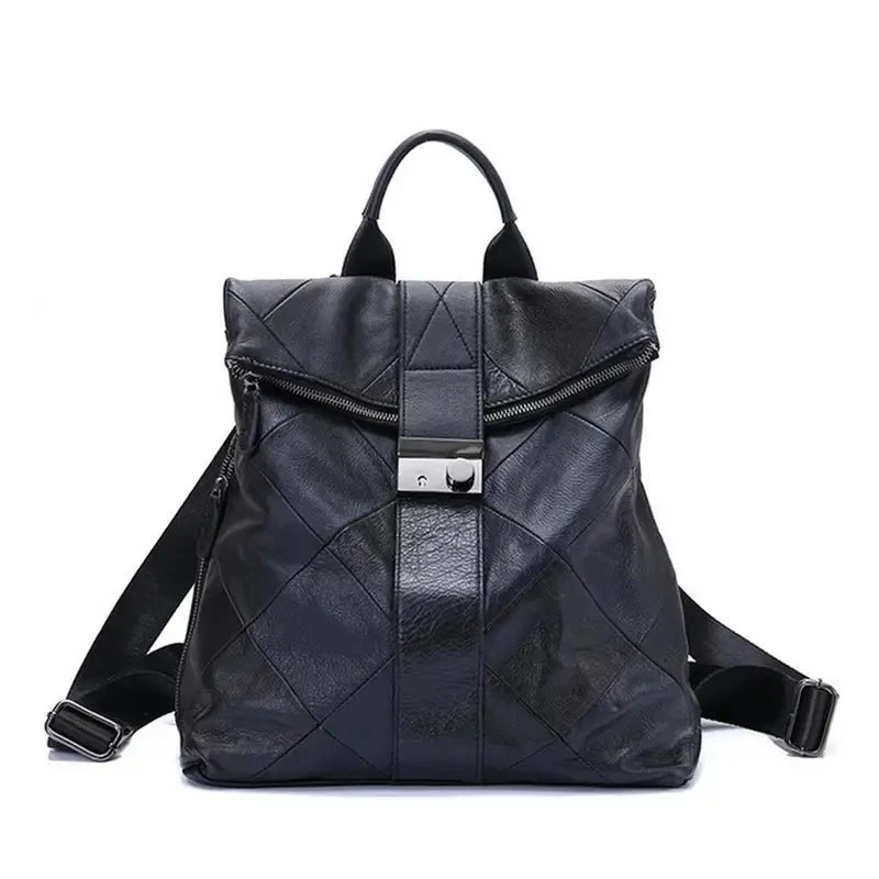 Sac à dos femme patchwork noir - Victoire