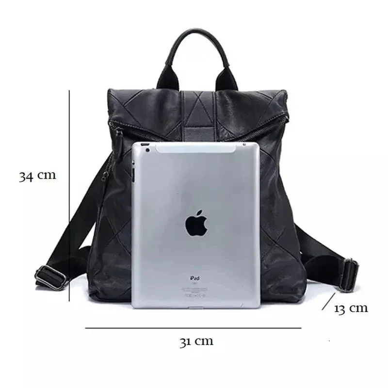Sac à dos femme patchwork noir - Victoire