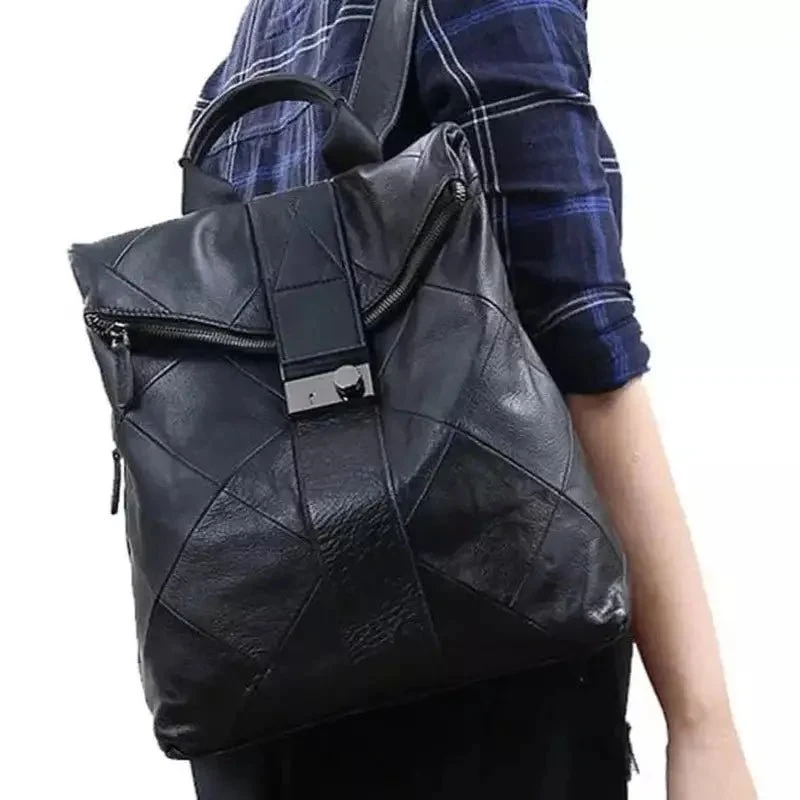 Sac à dos femme patchwork noir - Victoire