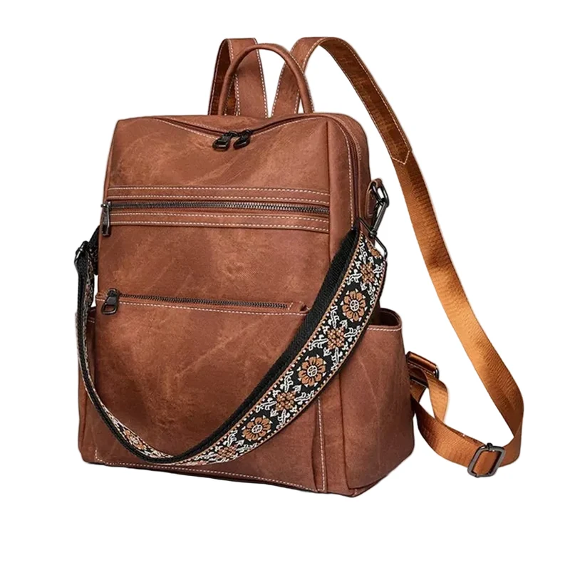 Grand sac à dos femme vintage patiné - Garance