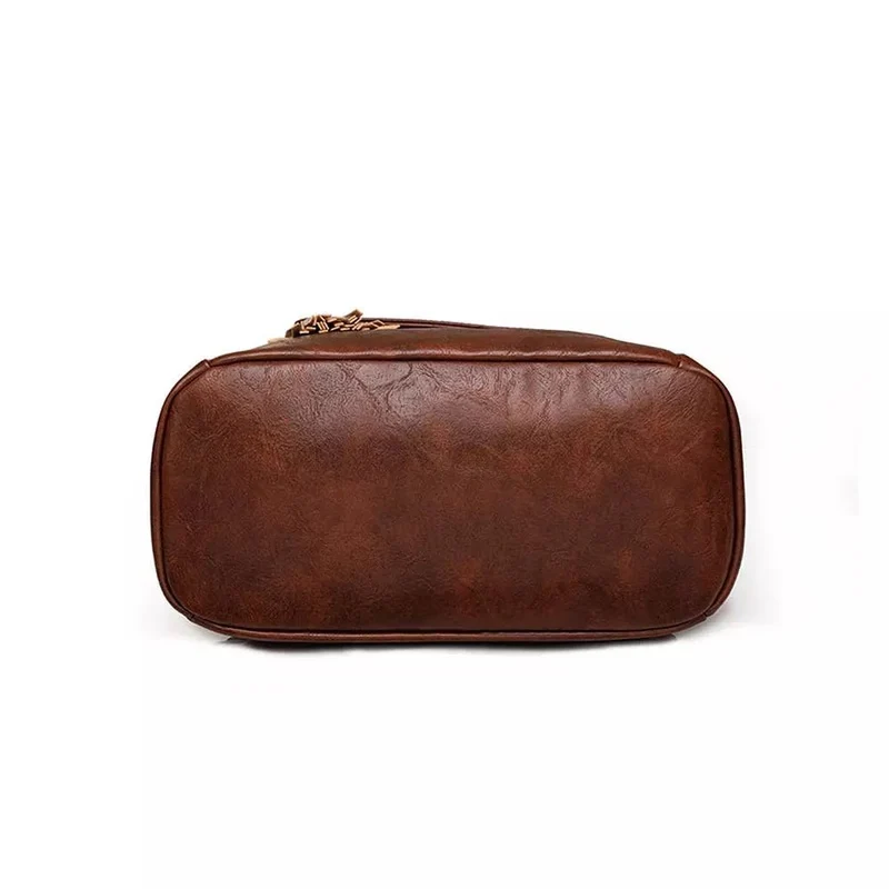 Grand sac à dos femme en PU à pompons - Rosalie