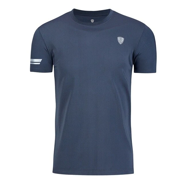 Men T-shirt O Neck Short Sleeve Quick Dry Tee Tops Tights Apparel Outdoor Fitness Gym Cycling Hiking Running Men\'s Sportswear