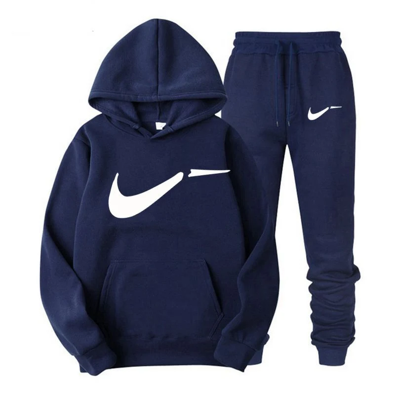 Winter Autumn Men's Hoodie, Jacket + Running Jogging Pants, Men's Printed Swimwear Sports Long Sleeve Top, Branded Color Apparel