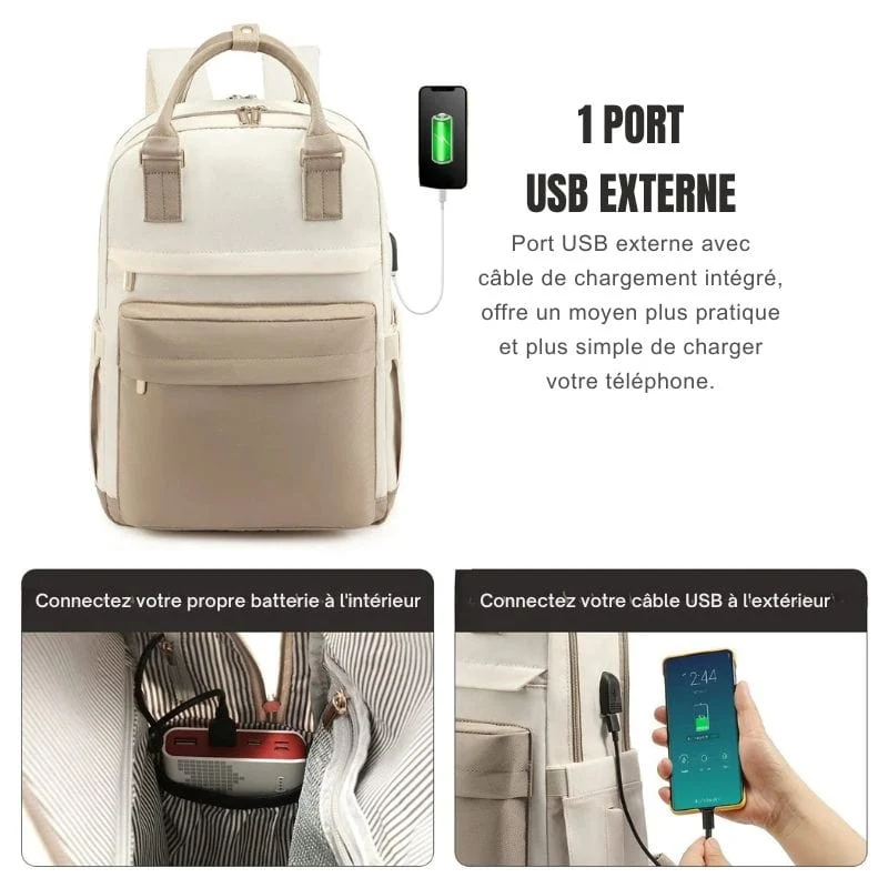 Sac à dos de voyage femme usb