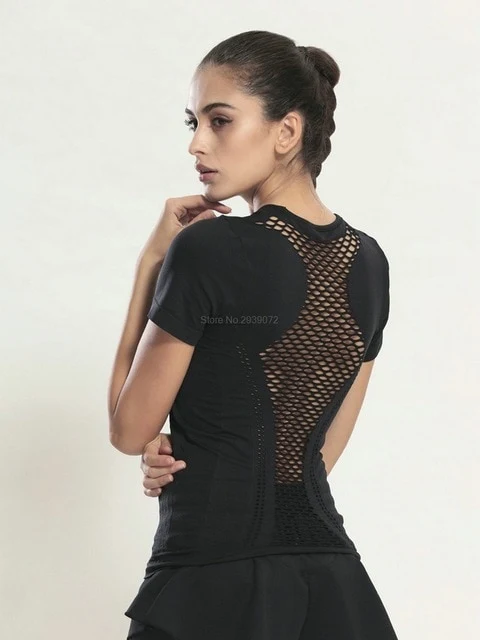 New Lulu Mesh Yoga shirts Tops Sports Apparel Fitness Tanks Sport t shirt woman Gym Athletic Workout Running Clothes For Women
