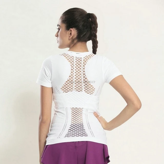 New Lulu Mesh Yoga shirts Tops Sports Apparel Fitness Tanks Sport t shirt woman Gym Athletic Workout Running Clothes For Women