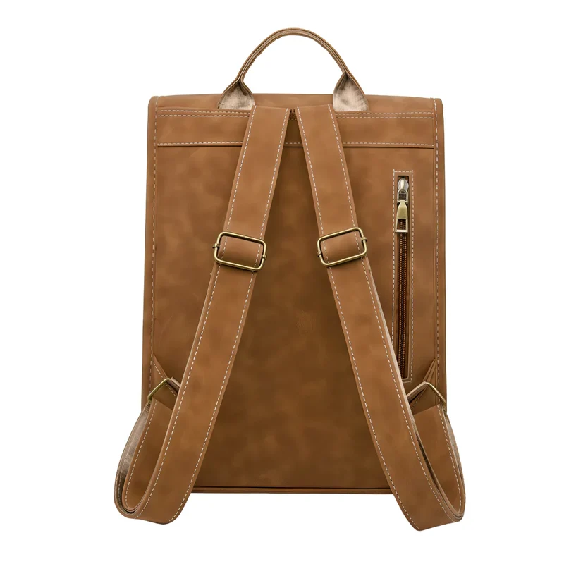 Sac à dos rectangulaire effet velouté - Blanche