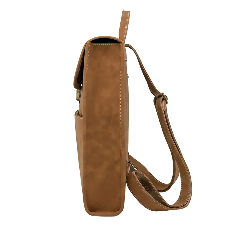 Sac à dos rectangulaire effet velouté - Blanche