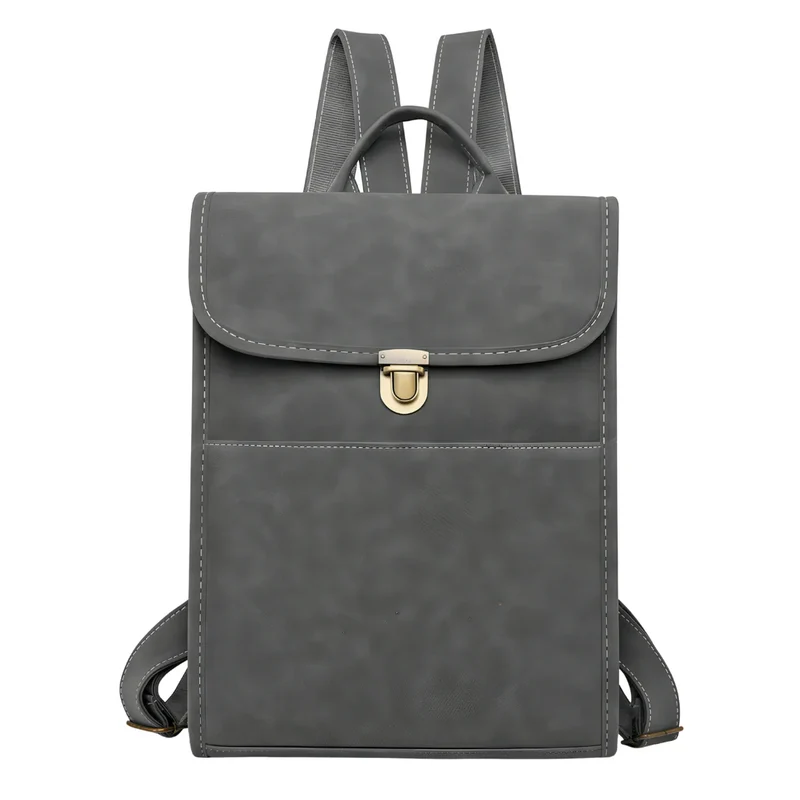 Sac à dos rectangulaire effet velouté - Blanche