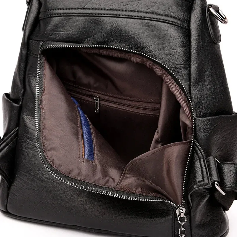 Grand sac à dos femme souple noir - Ombeline