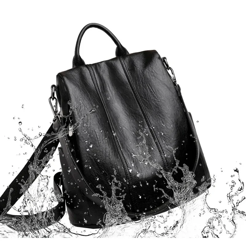 Grand sac à dos femme souple noir - Ombeline