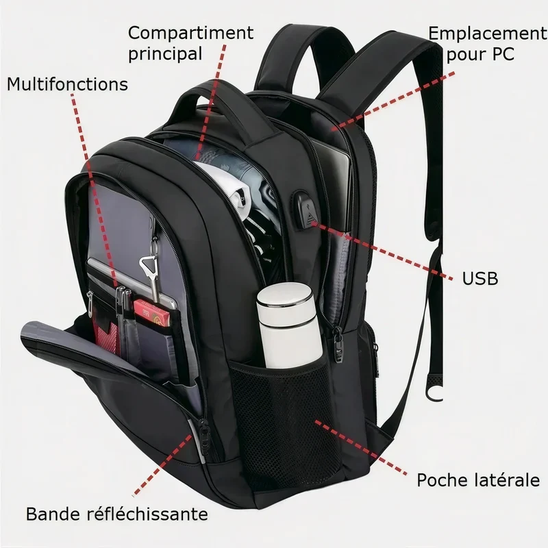 Sac à dos noir homme - Xerion