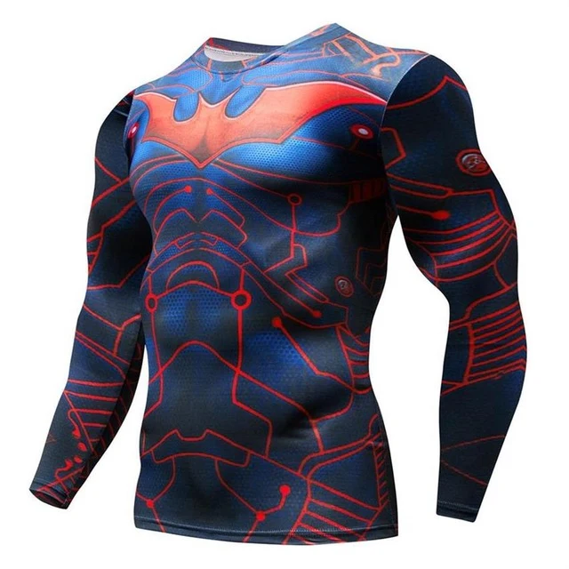 3D Marvel T-shirt Long Sleeve Sport Shirt Men Quick Dry Men's Running T-shirts Gym Apparel Fitness Top Rashgard Male Jersey 2019