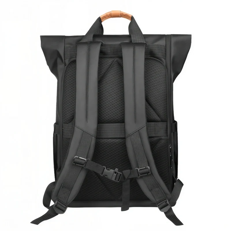 Sac à dos roll top noir pc 15,6 pouces