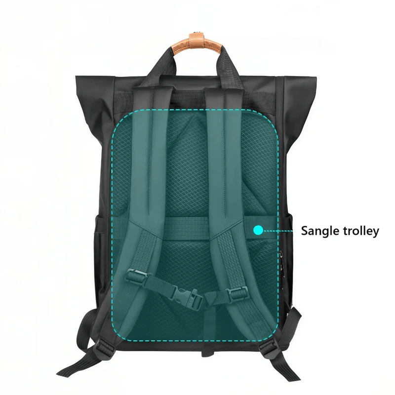 Sac à dos roll top noir pc 15,6 pouces