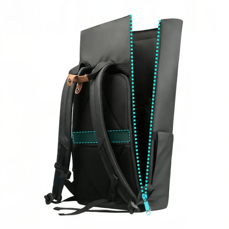 Sac à dos roll top noir pc 15,6 pouces
