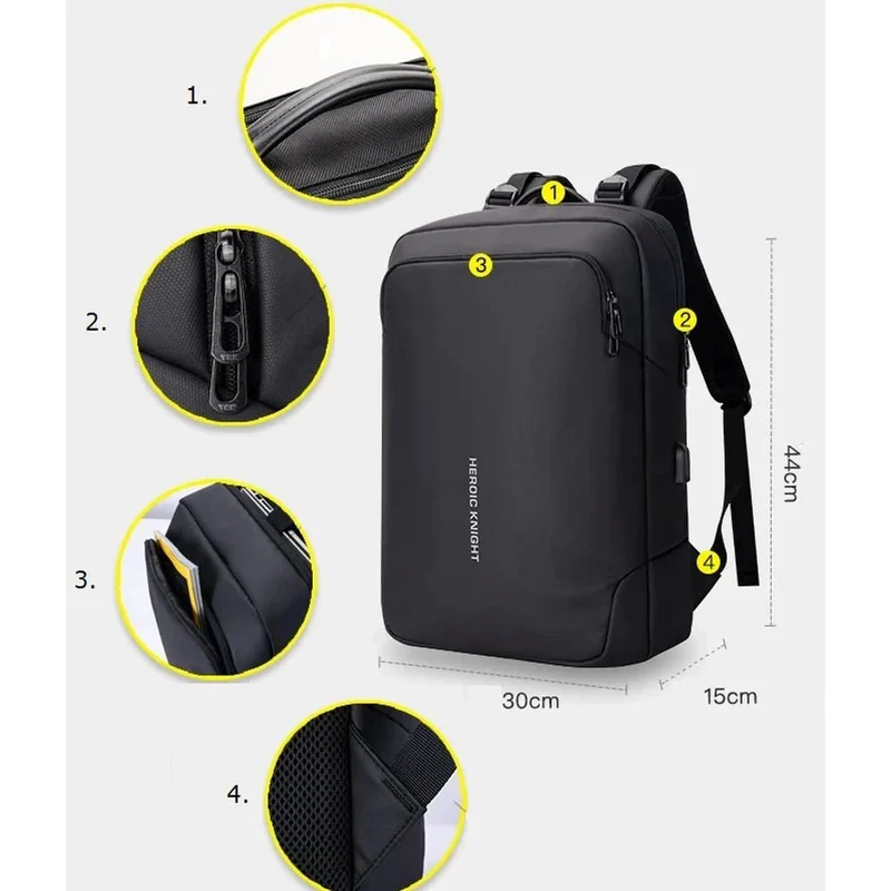 Sac à dos noir élégant pour ordinateur