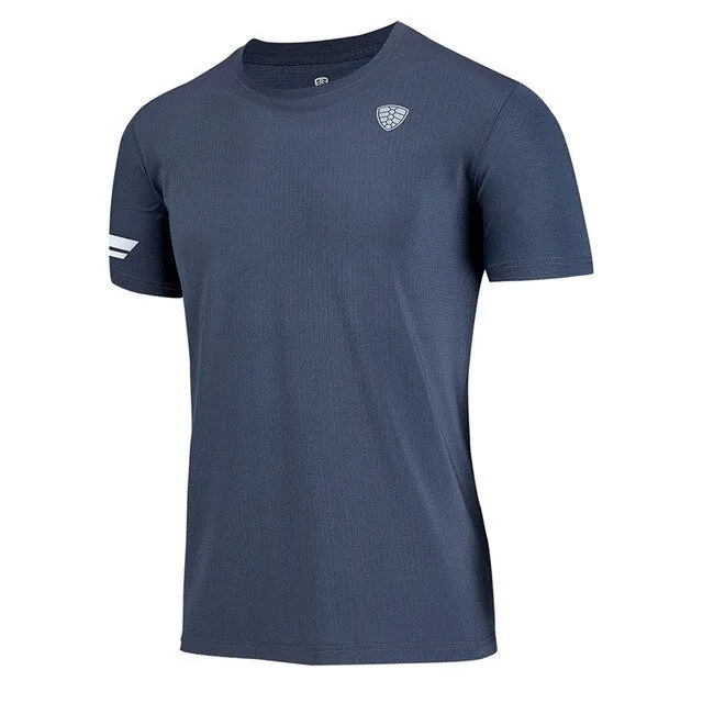 Sport Men T-shirt O Neck Short Sleeve Quick Dry Tee Tops Tights Apparel Gym Fitness Running Sportswear Outdoor Jogging Clothes