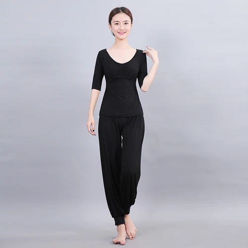 Women Running Jogging Gym Workout Clothing Fitness Training Yoga Sport T-shirt + Pants Suit Dance Racing Apparel Yoga